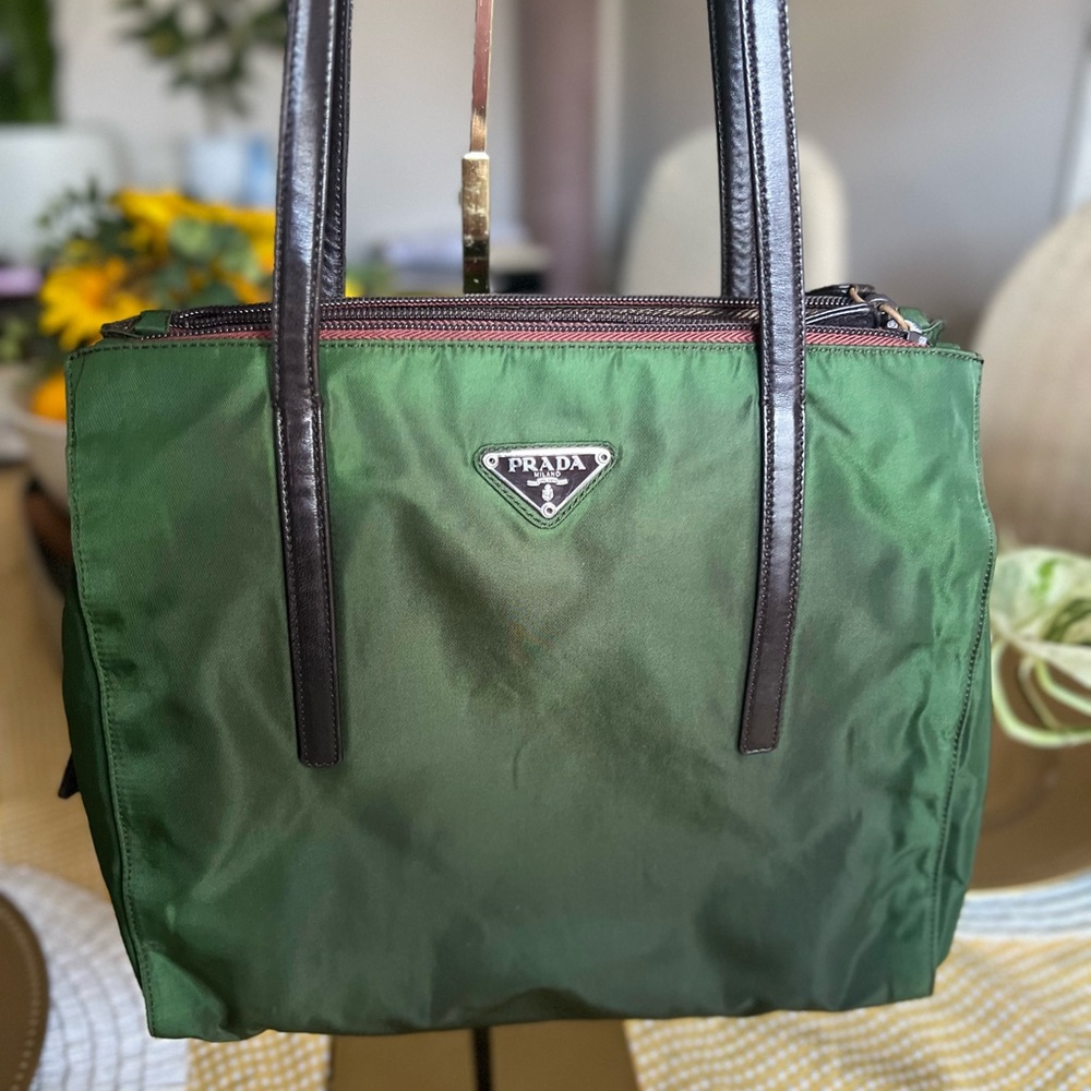 Prada Green and Black Shoulder Bag